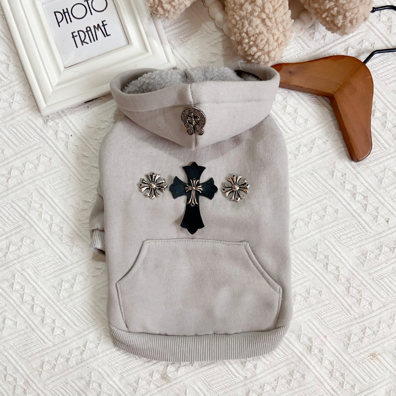 Chrome Paws Cross Designer Dog Hoodie - Image 4