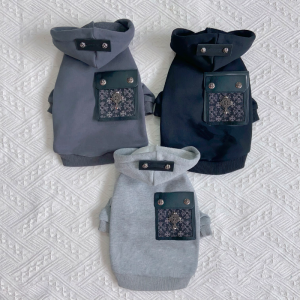 Chrome Paws Horseshoe Cross Pocket Designer Dog Hoodie