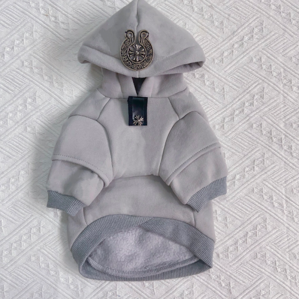Chrome Paws Horseshoe Designer Gray Hoodie for Dogs - Image 3