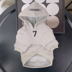 warm fleece gray hoodie for pets