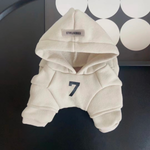 small pet hoodie beige color