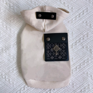 soft pet hoodie with pocket beige