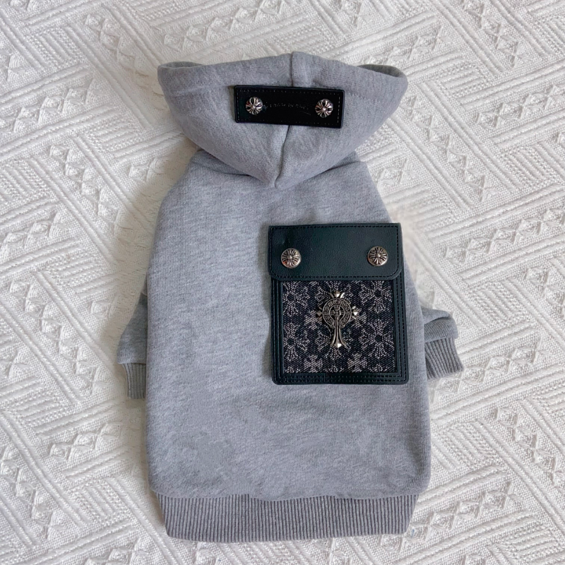 gray pet hoodie with pocket