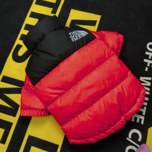 red puffer pet jacket
