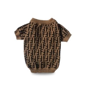 brown knit pet sweater