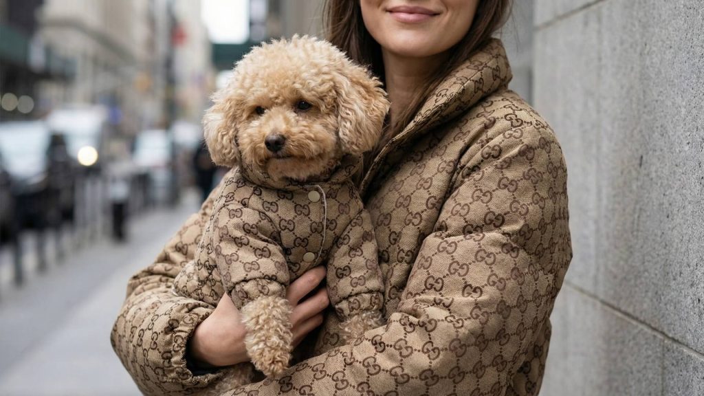 Luxury dog apparel lifestyle image showcasing premium wholesale collection by Supreme Dog Garage