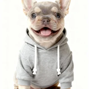 adidas dog hoodie gray front view