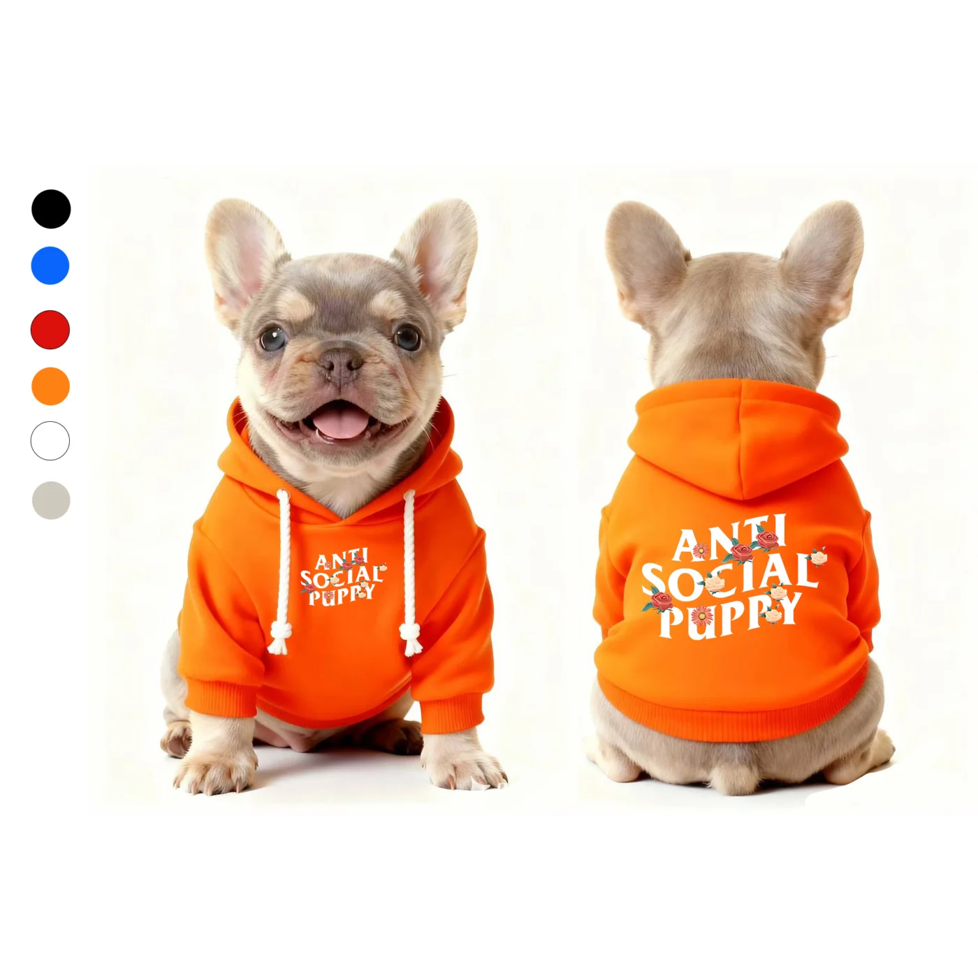 anti social social club dog hoodie orange