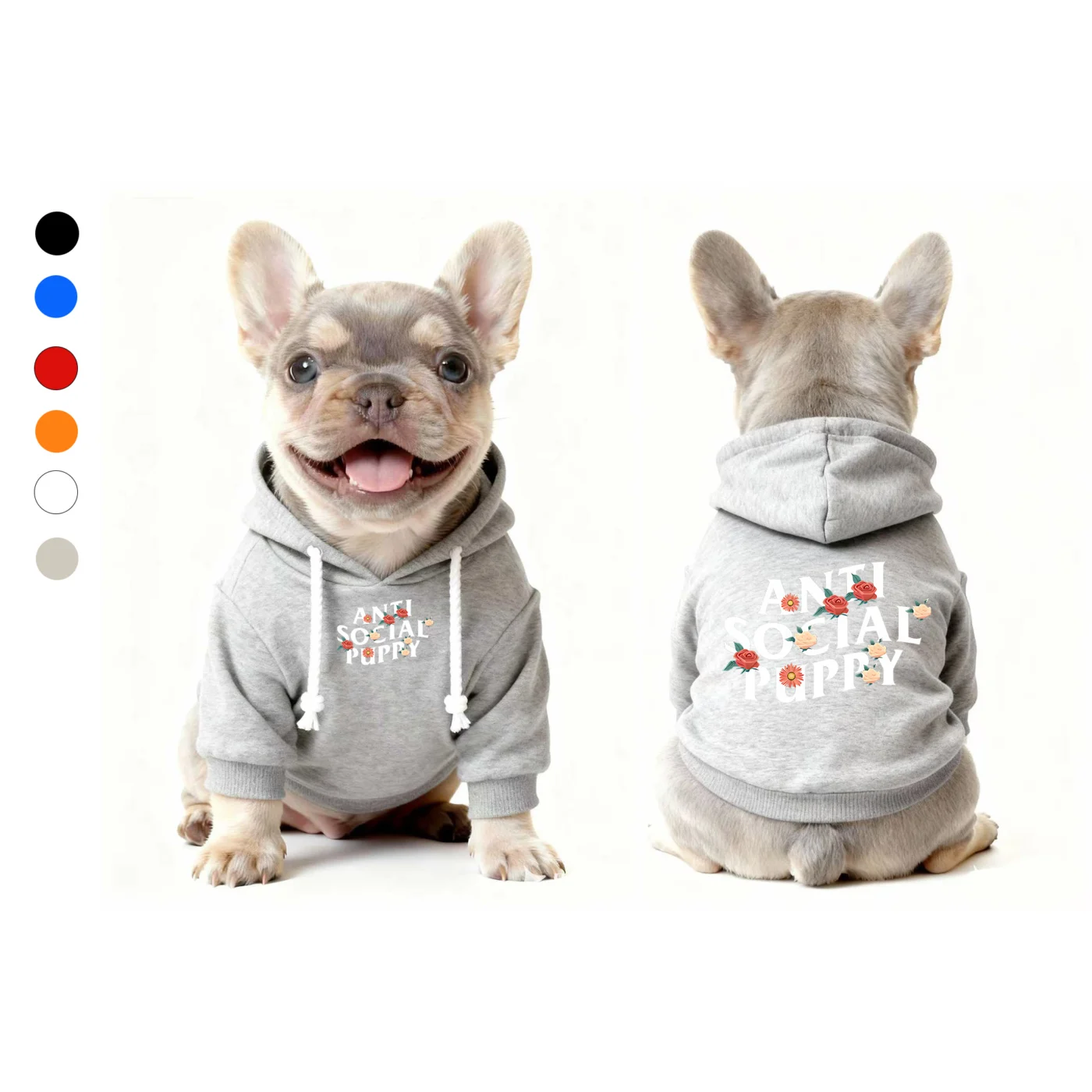 anti social social club dog hoodie gray