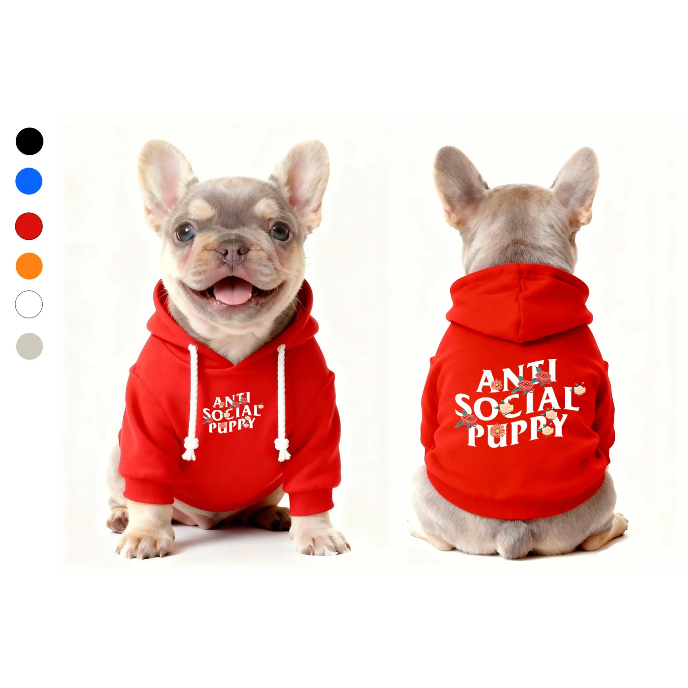 anti social social club dog hoodie red