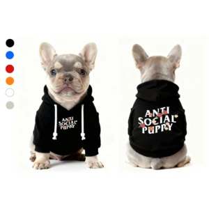 anti social social club dog hoodie black