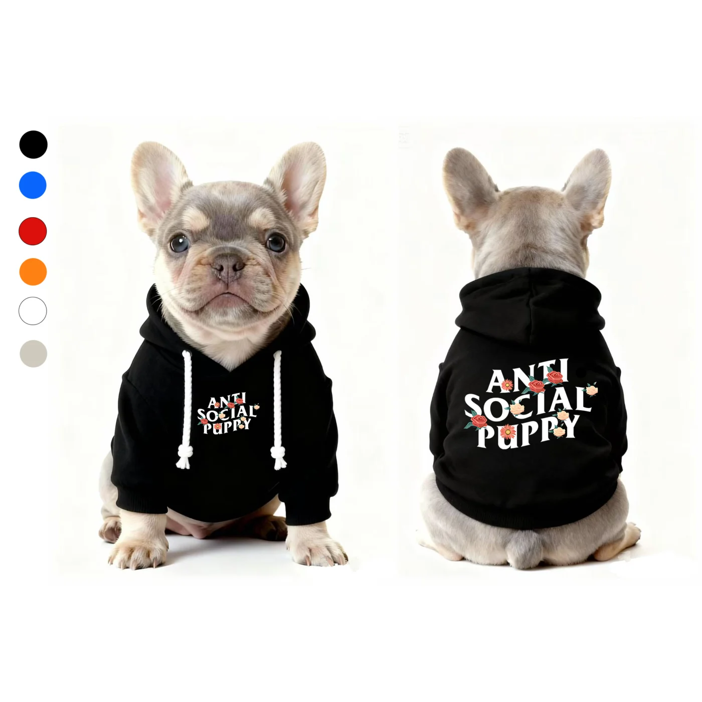 anti social social club dog hoodie black