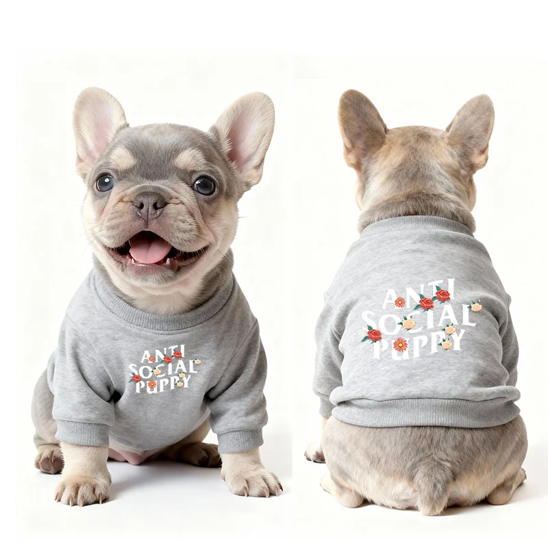 anti social social club dog sweatshirt gray