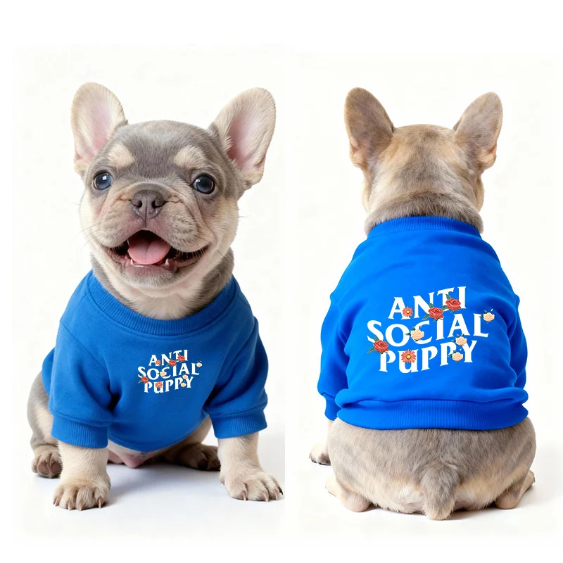 anti social social club dog sweatshirt blue