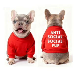 anti social social club dog sweatshirt red