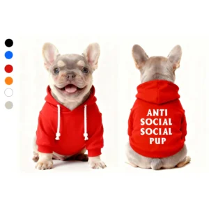 anti social social club dog hoodie red