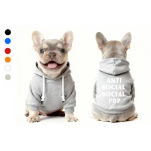 anti social social club dog hoodie gray