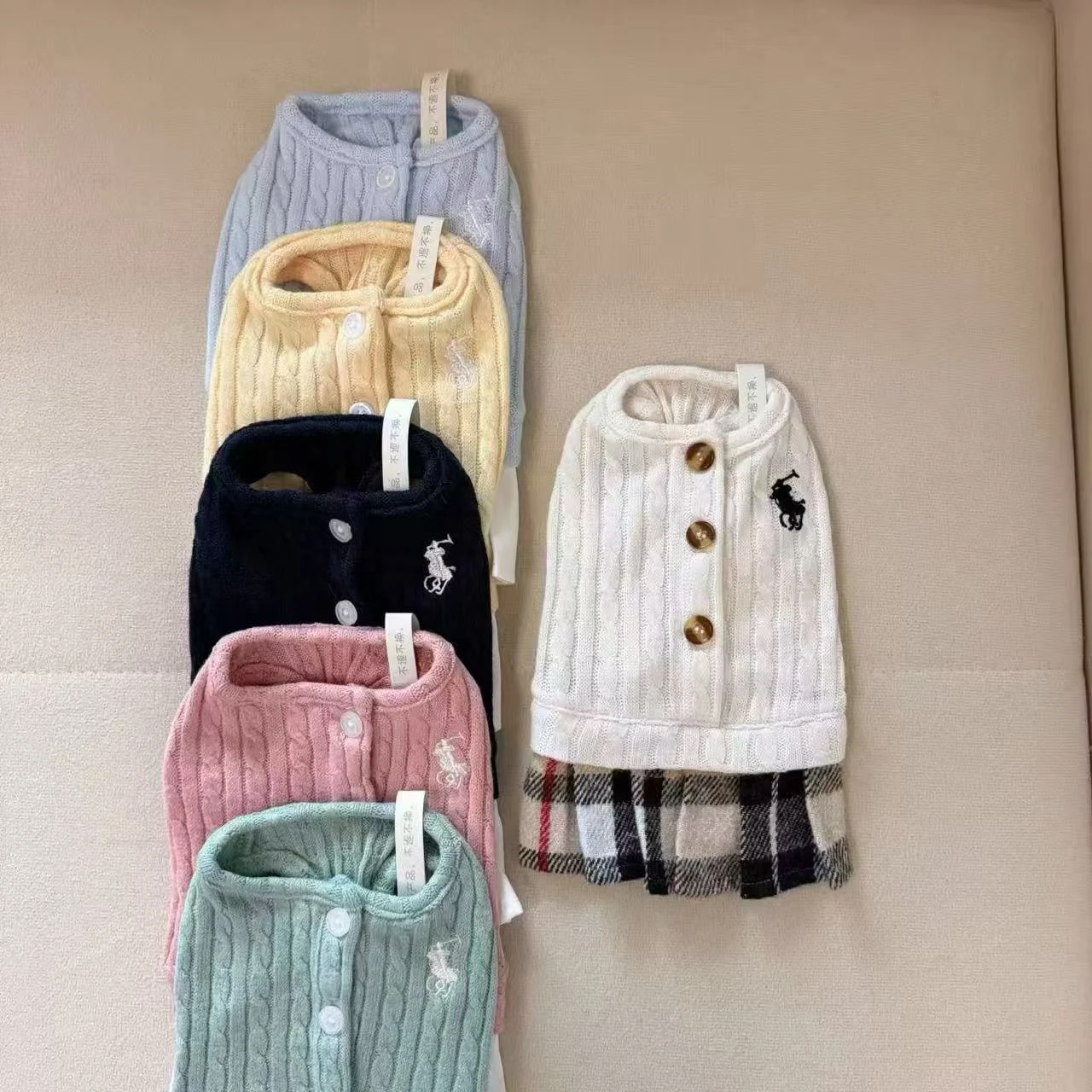 ralph lauren dog cardigan dress colors front