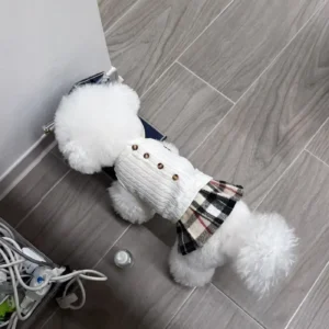 ralph lauren dog cardigan dress white back