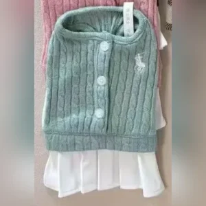 ralph lauren dog knit cardigan dress green