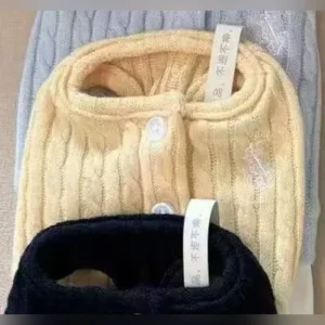 ralph lauren dog knit cardigan dress yellow