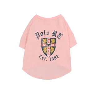 ralph lauren dog t-shirt pink back view