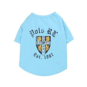 ralph lauren dog t-shirt light blue back view