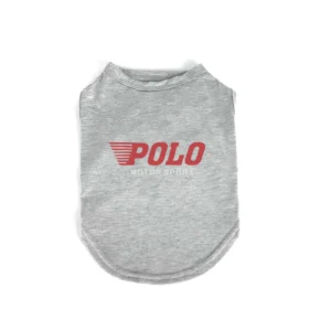 ralph lauren dog t-shirt gray front view