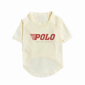 ralph lauren dog t-shirt cream white front