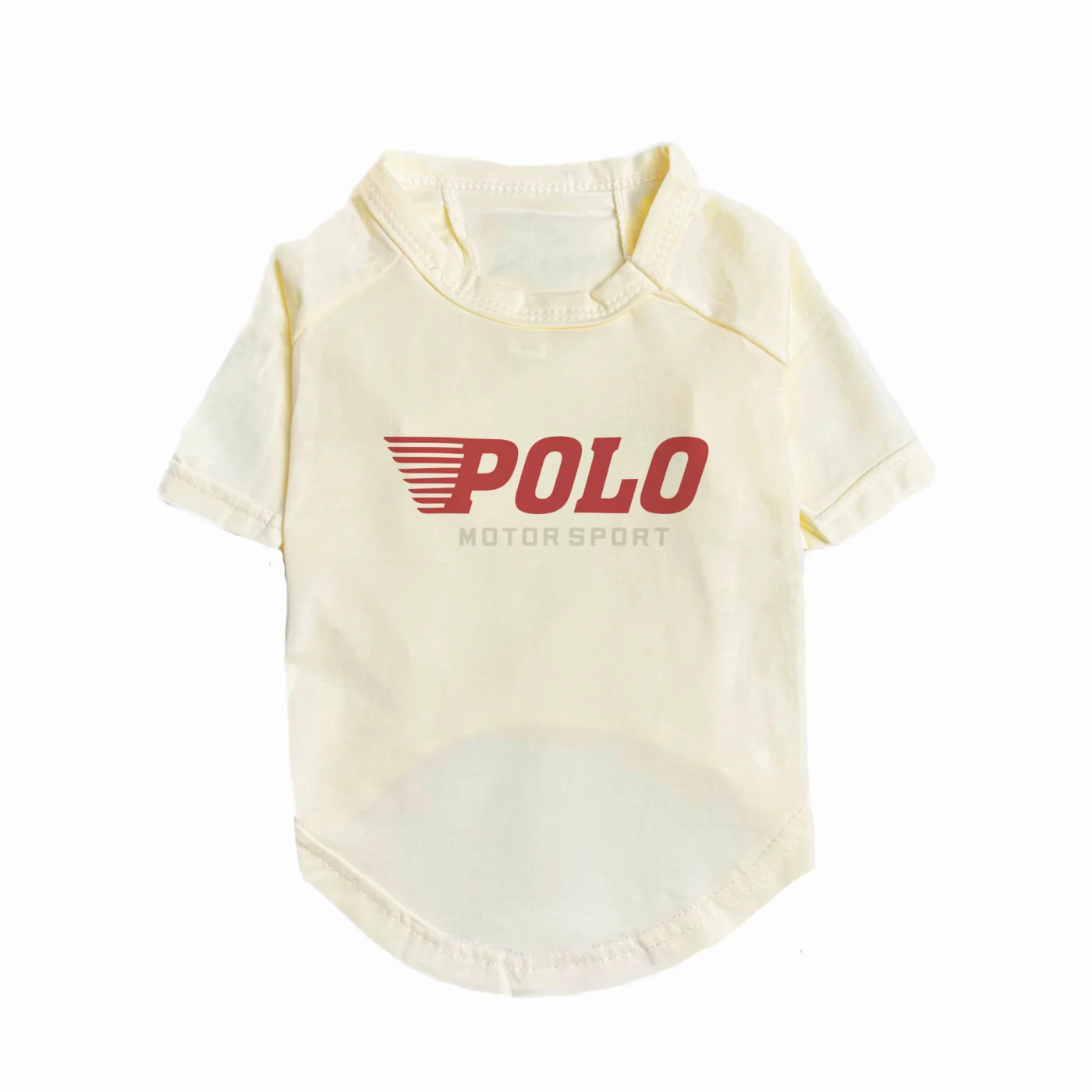 ralph lauren dog t-shirt cream white front