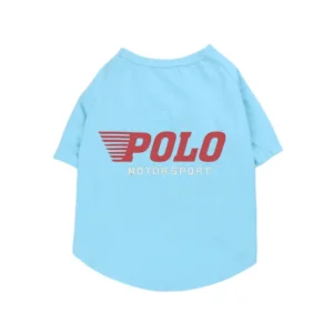 ralph lauren dog t-shirt light blue back view