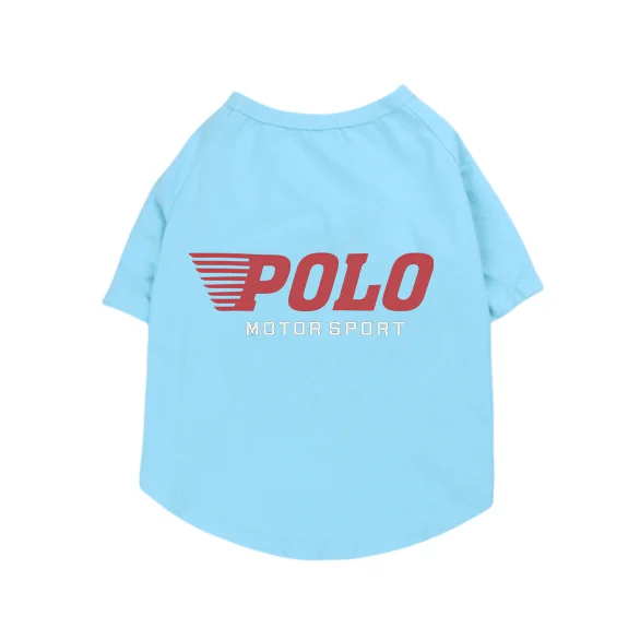 ralph lauren dog t-shirt light blue back view