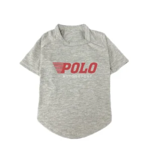 ralph lauren dog t-shirt gray front view