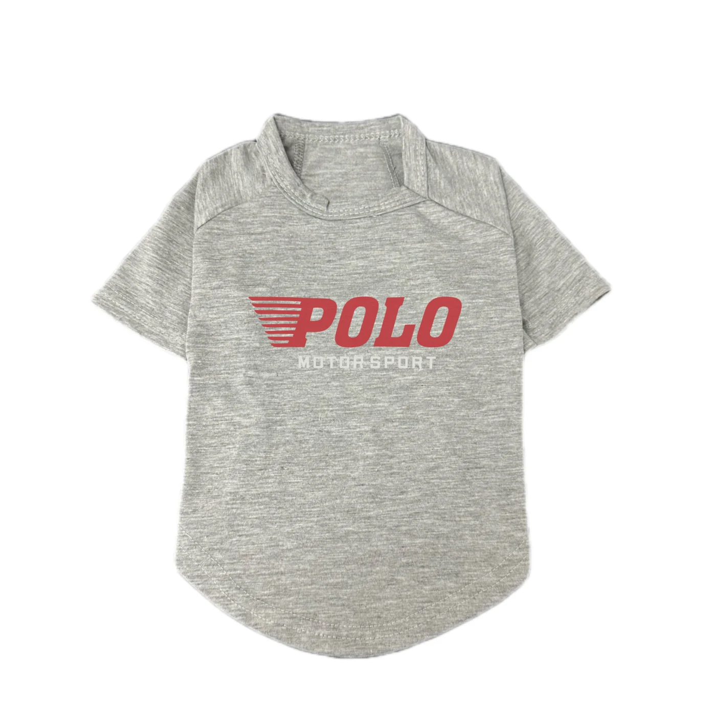 ralph lauren dog t-shirt gray front view