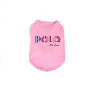 ralph lauren polo dog t-shirt pink front
