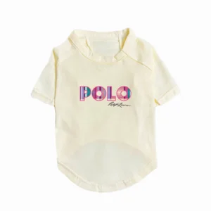 ralph lauren polo dog t-shirt cream white front