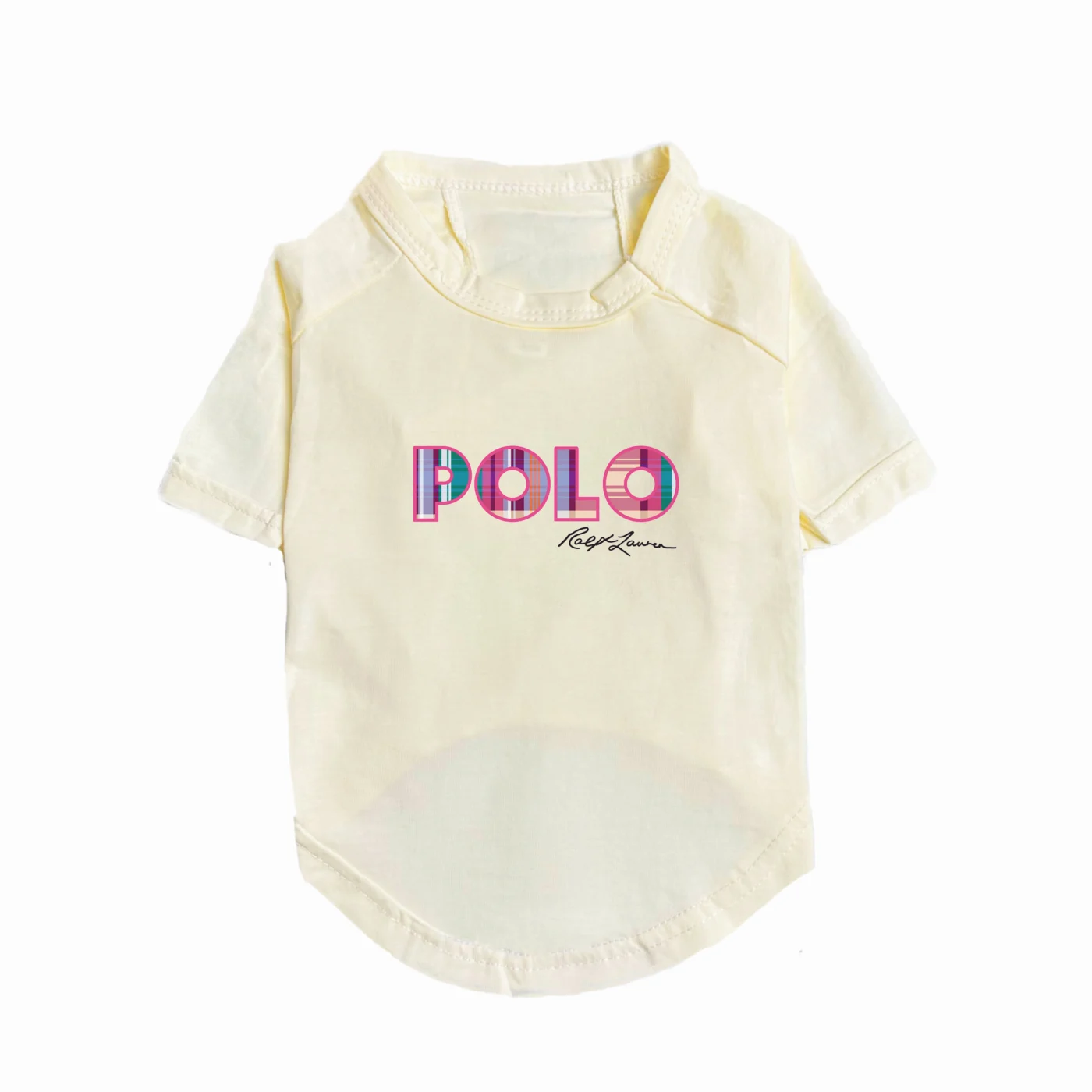 ralph lauren polo dog t-shirt cream white front