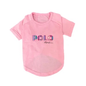 ralph lauren polo dog t-shirt pink front