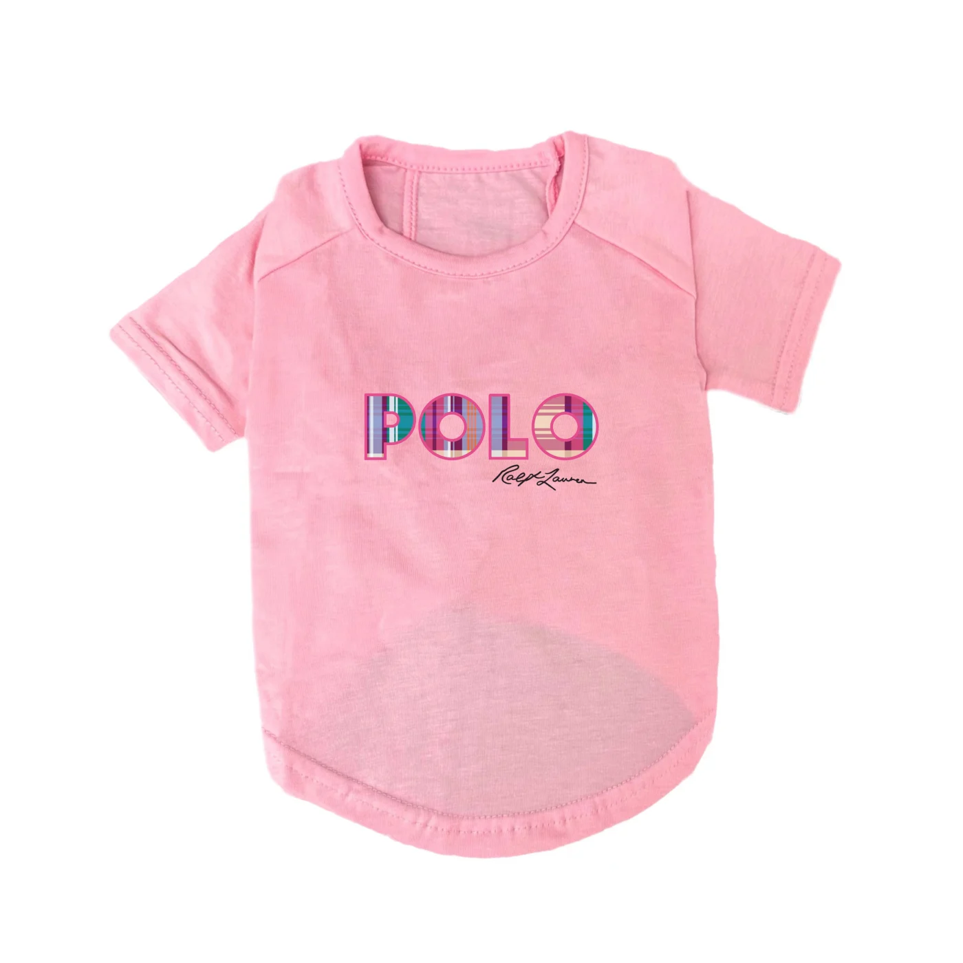 ralph lauren polo dog t-shirt pink front
