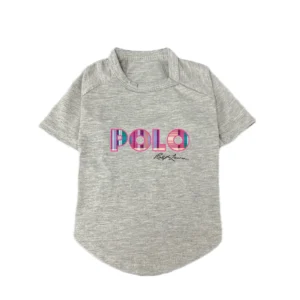 ralph lauren polo dog t-shirt gray front