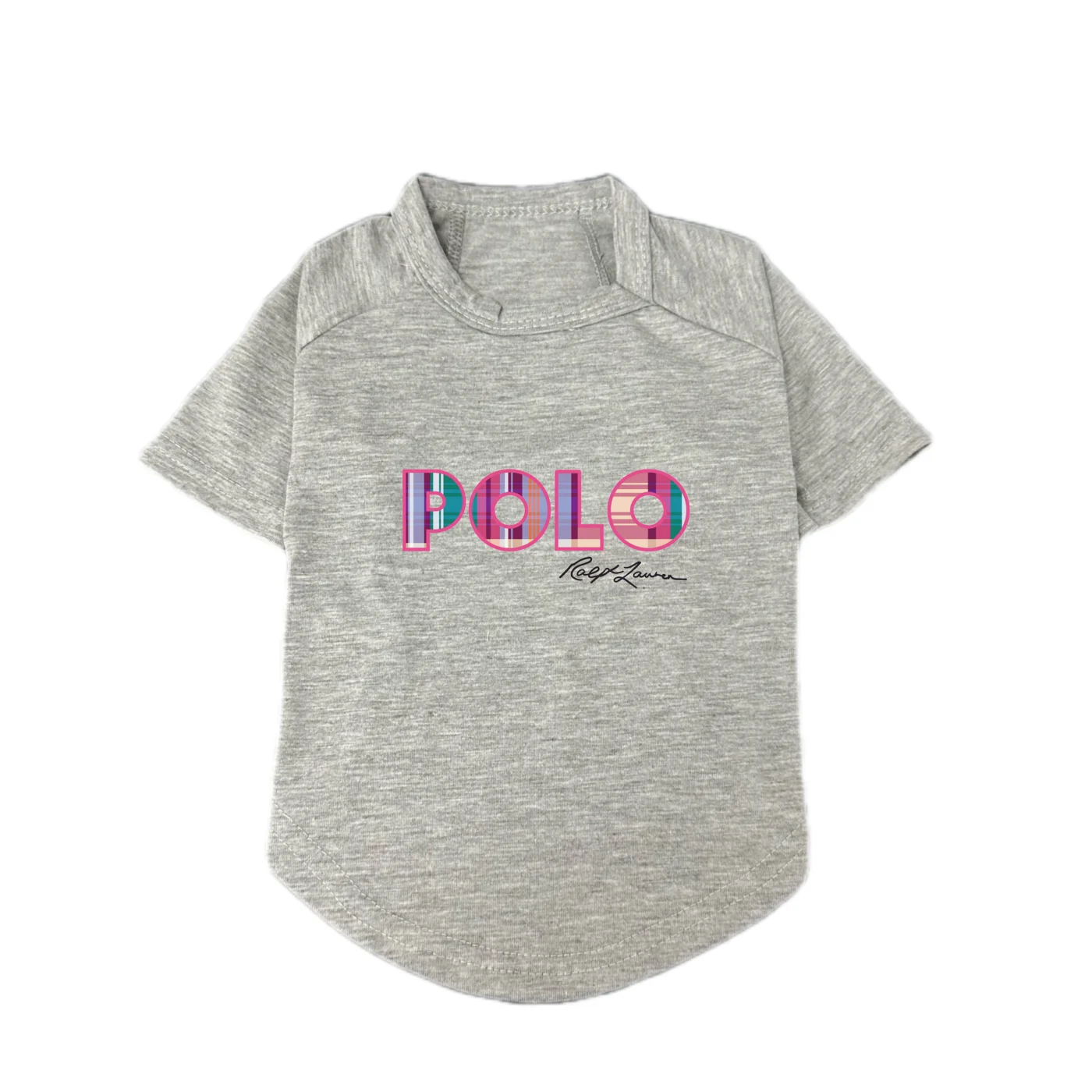 ralph lauren polo dog t-shirt gray front