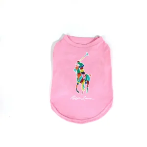 ralph lauren dog tank top pink front view