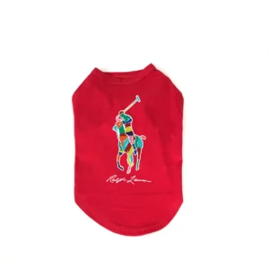 ralph lauren dog tank top red front view