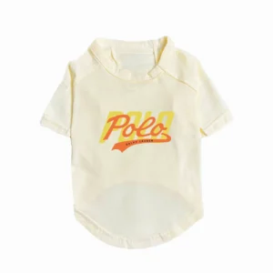 ralph lauren dog t-shirt cream white front