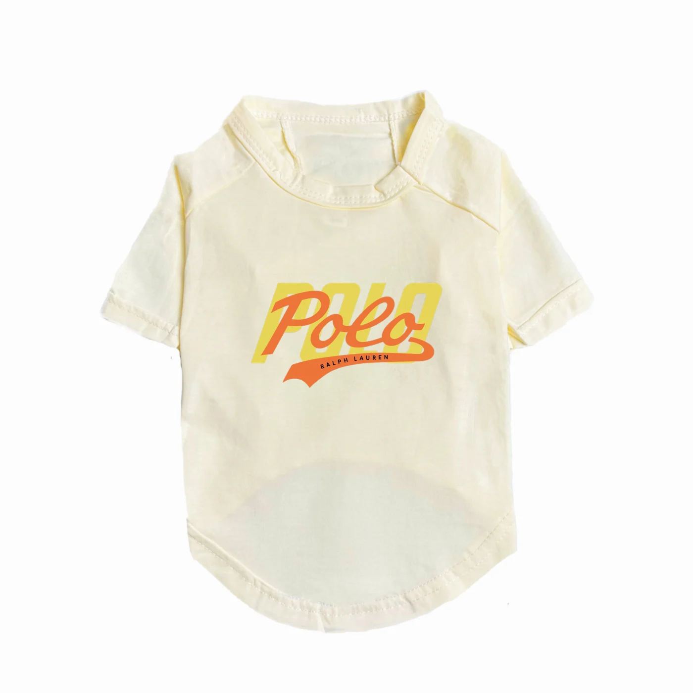 ralph lauren dog t-shirt cream white front