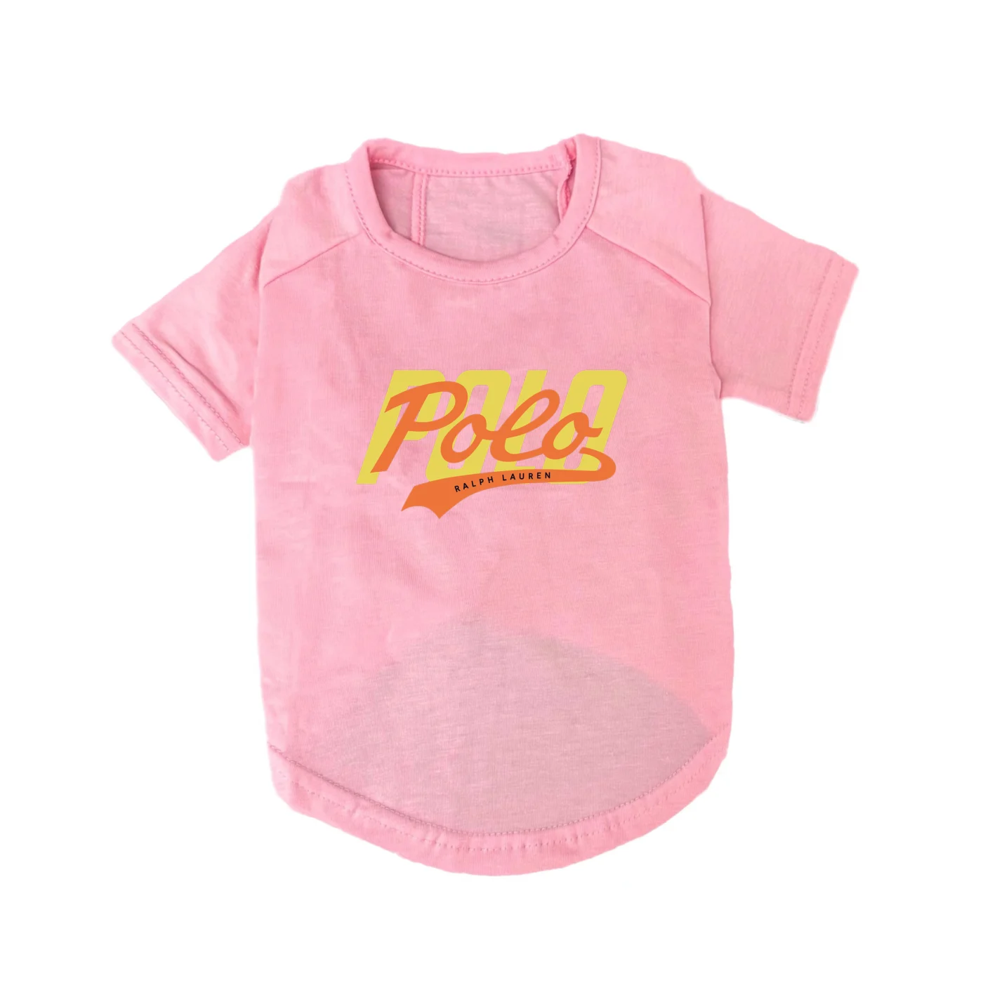 ralph lauren dog t-shirt pink front view