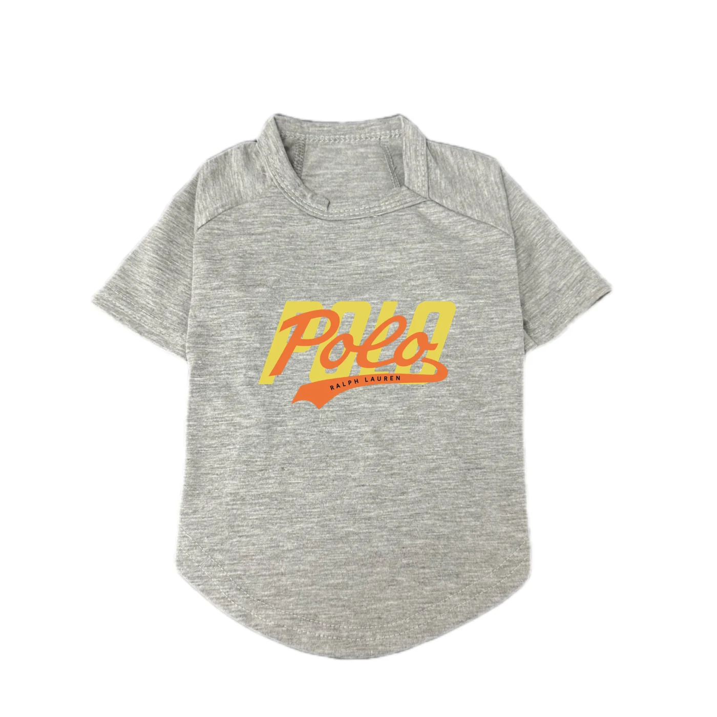 ralph lauren dog t-shirt gray front view