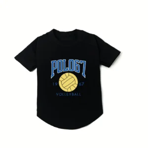 ralph lauren dog t-shirt black front view