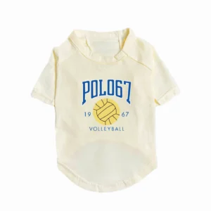 ralph lauren dog t-shirt cream white front