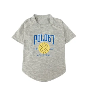ralph lauren dog t-shirt gray front view